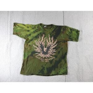 Harley Davidson T-Shirt Men L Camo Tie Dye Woodstock Graphic Print Vintage USA